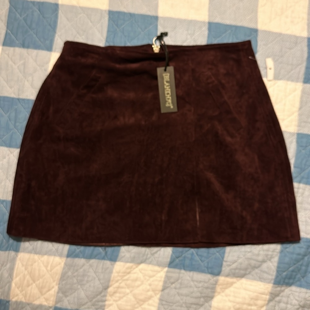 NWT BLANKNYC Suede Miniskirt in Brown - Picture 7 of 16
